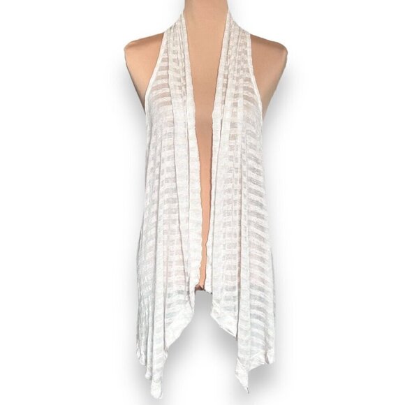 NWT Willow & Clay Boho Vest Sz .L Cream Floral Lace Asymmetrical Hem Cottage - Picture 3 of 13